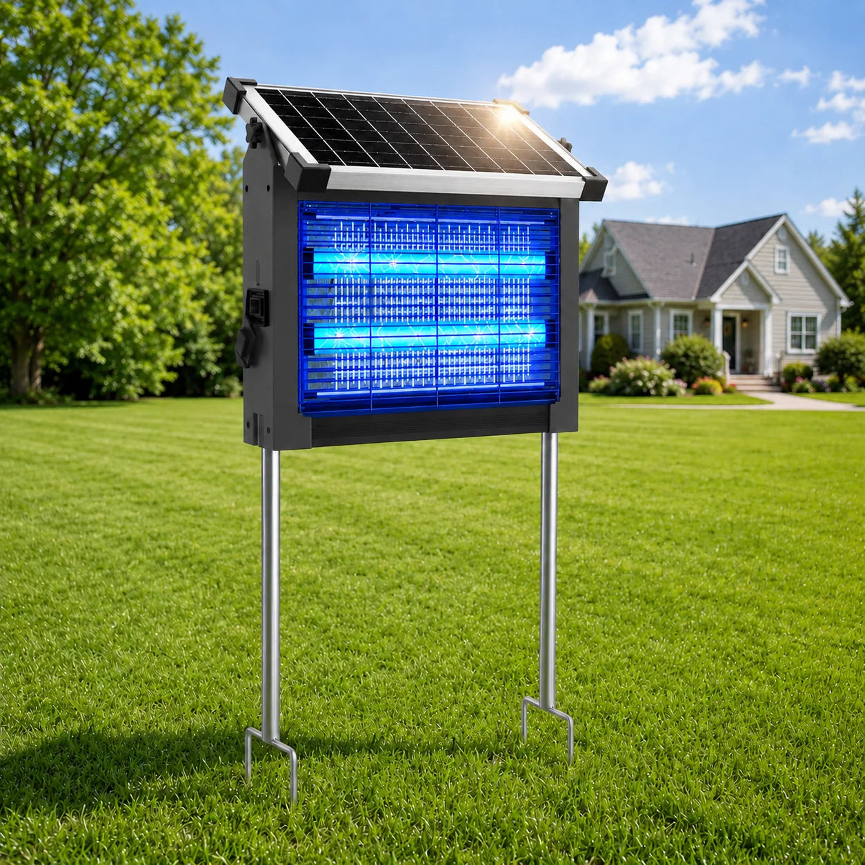 Solar Bug Zapper Outdoor 4500V Mosquito Killer for Garden