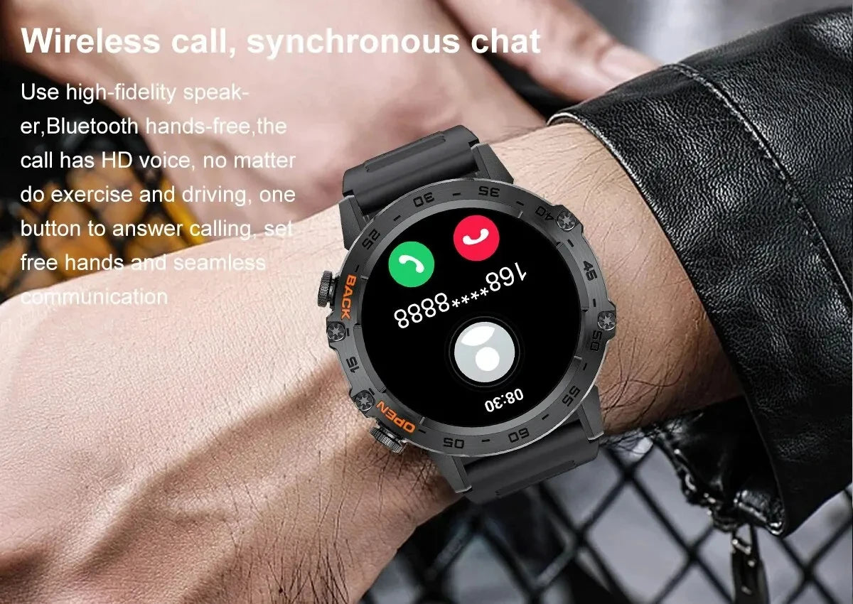 LIGE Military Smartwatch 1.39 Inch AMOLED 400mAh Battery Waterproof Heart Rate Bluetooth Call