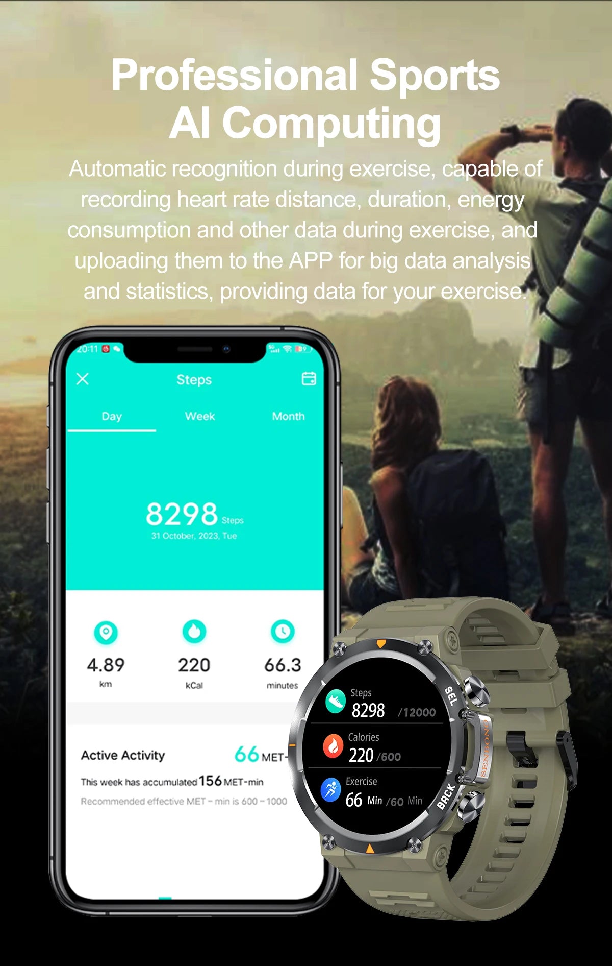 SENBONO MAX18 Smartwatch With AMOLED Display And Bluetooth