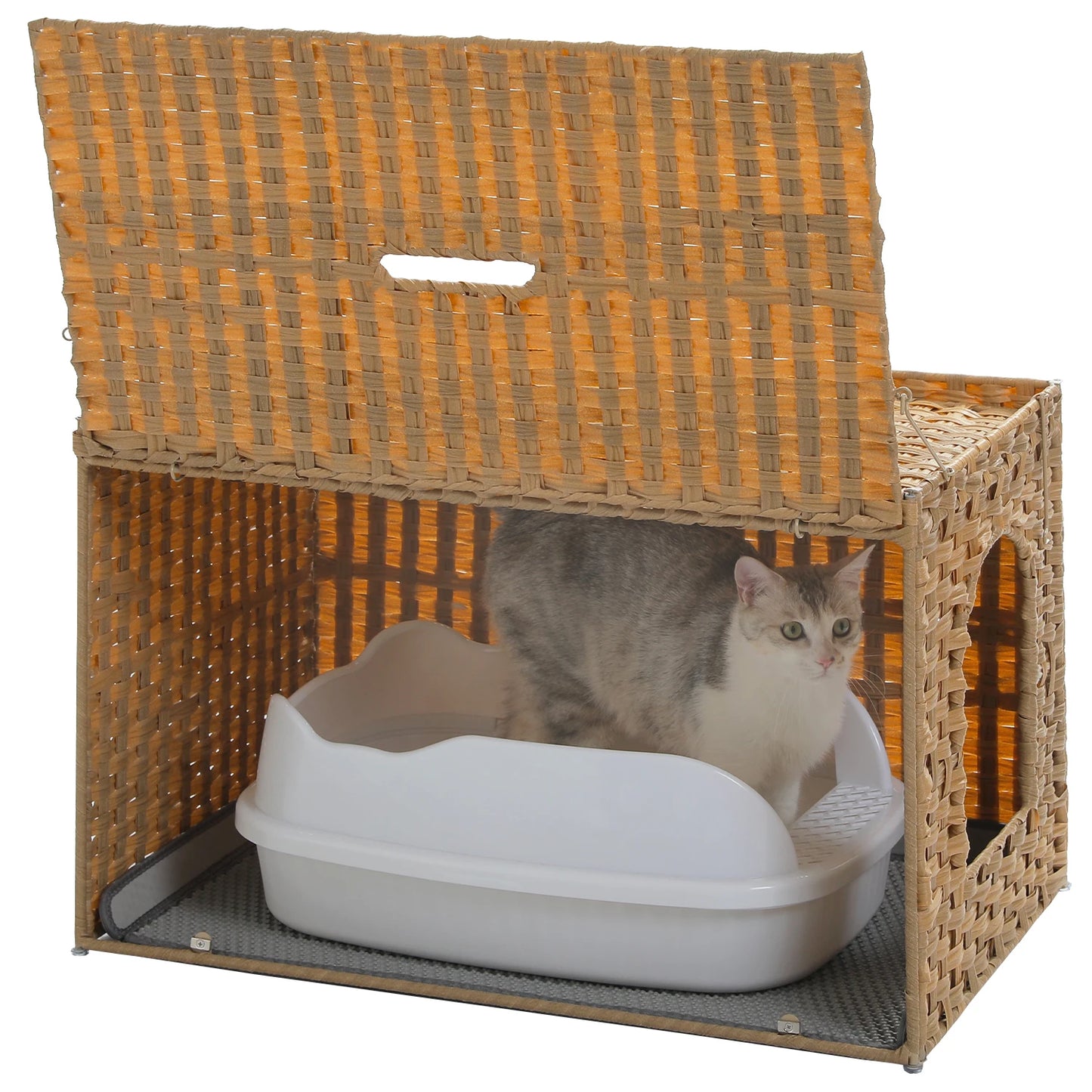 PAWZ Road Rattan Cat Litter Box Enclosure
