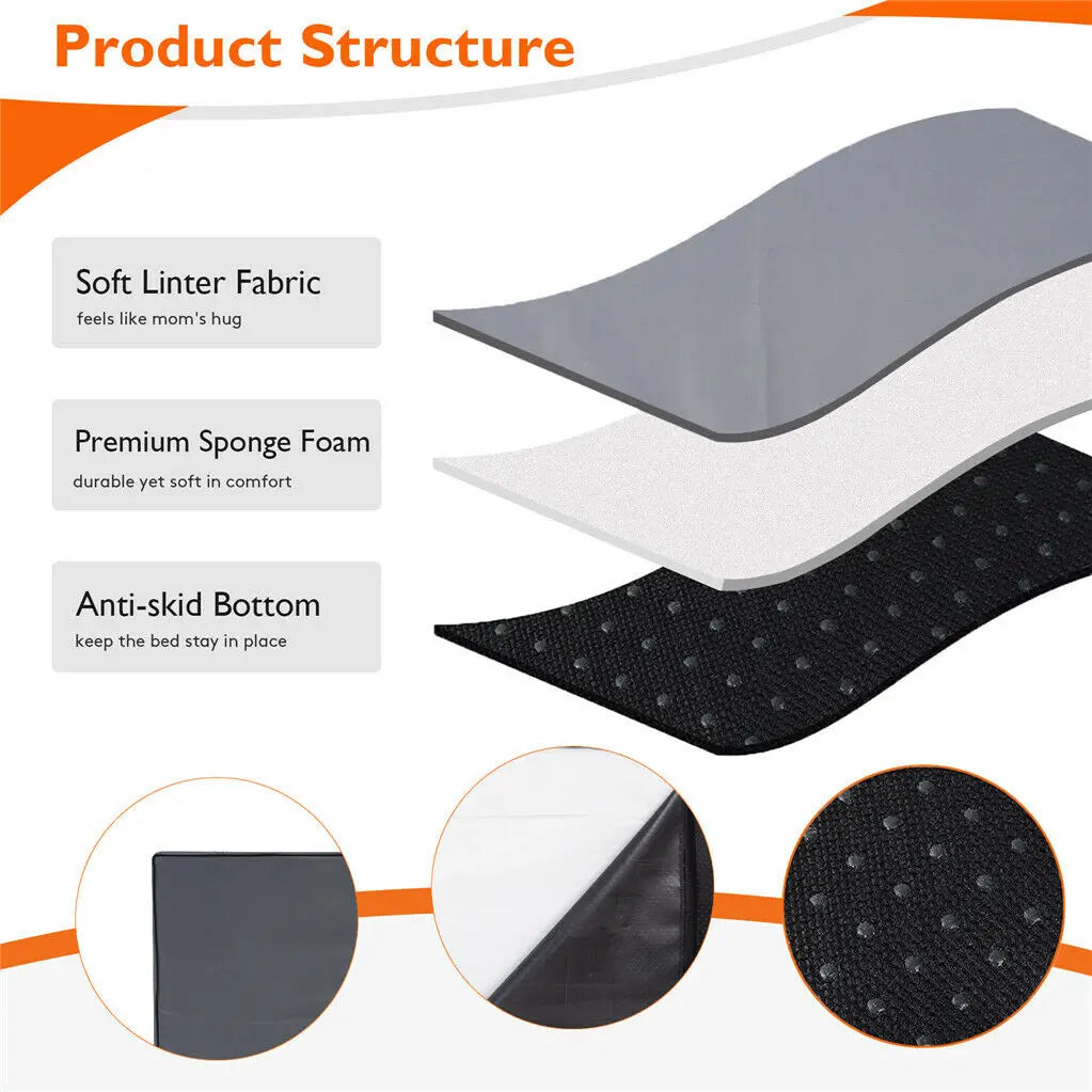 Orthopedic Memory Foam Dog Bed Waterproof Washable Cover