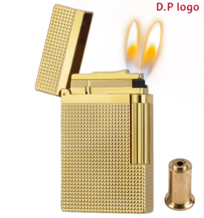 Retro Metal Gas Lighter Diamond Texture Design Custom Engraving