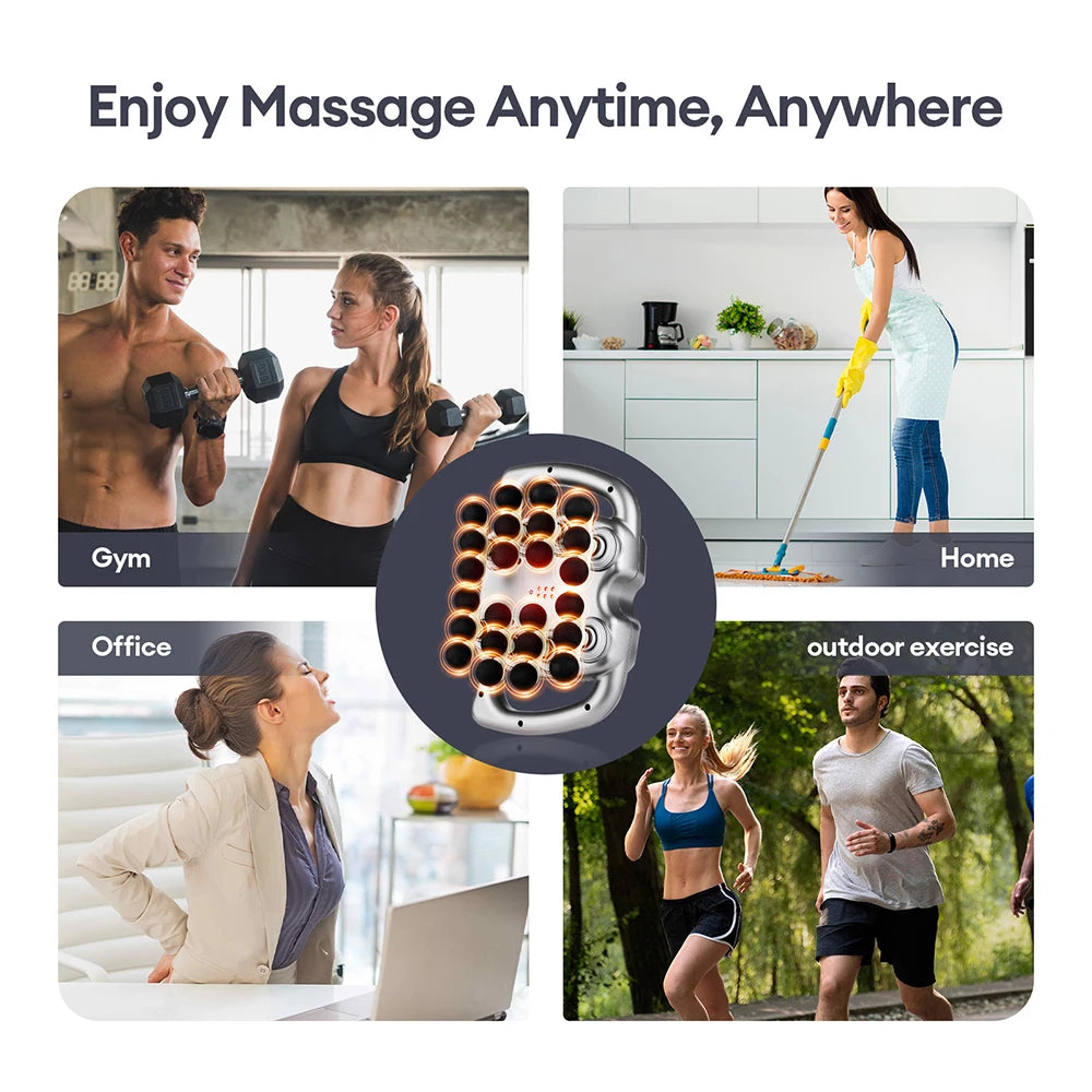 Foreverlily 16 Head Fascia Gun High Frequency Vibration Massage Gun For Back Neck Shoulders