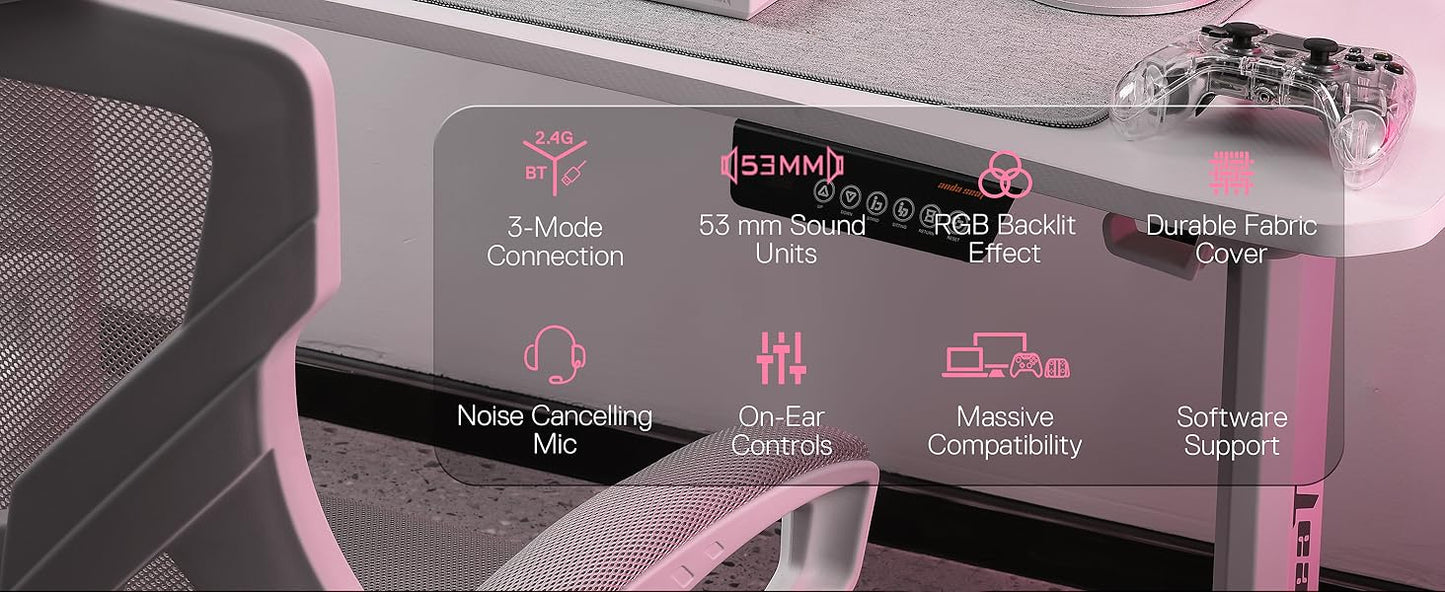 Redragon H510 Pro Three Mode RGB Gaming Headset With Seven One Surround Sound For Immersive Audio