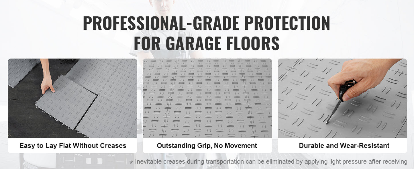 Interlocking Garage Floor Tiles 25 Pack Waterproof Surface Covering For Garages Easy Install