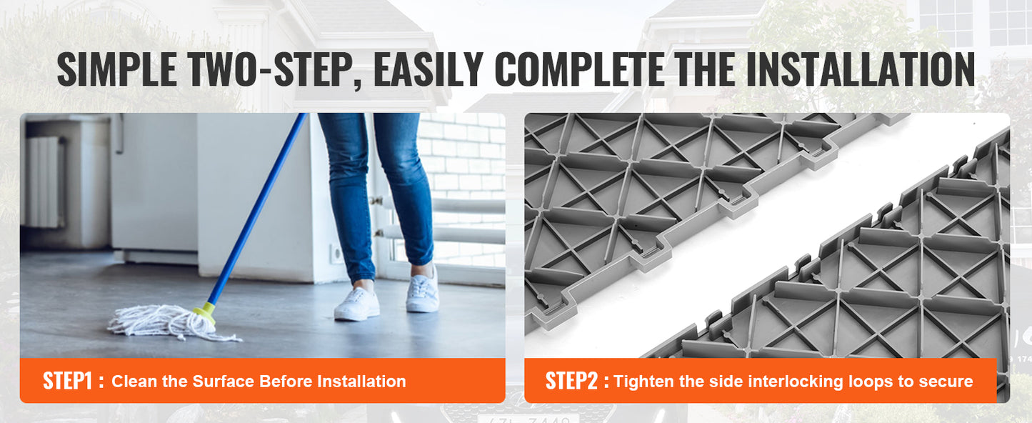 Interlocking Garage Floor Tiles 25 Pack Waterproof Surface Covering For Garages Easy Install
